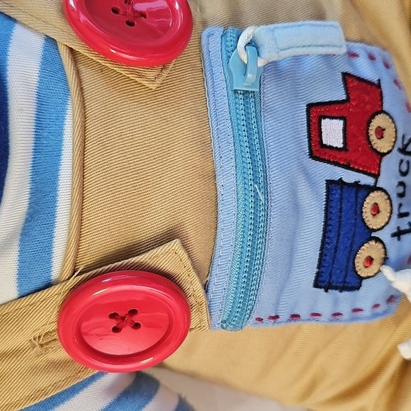 Baby Gund From nordstroms Striped Blue and‎ Tan Teddy Bear Teaching Toy. NWT - Picture 3 of 11